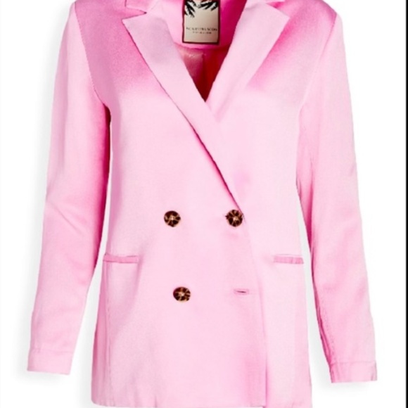Scotch & Soda | Pink Satin Double Breasted Blazer | Size Small - Picture 1 of 8